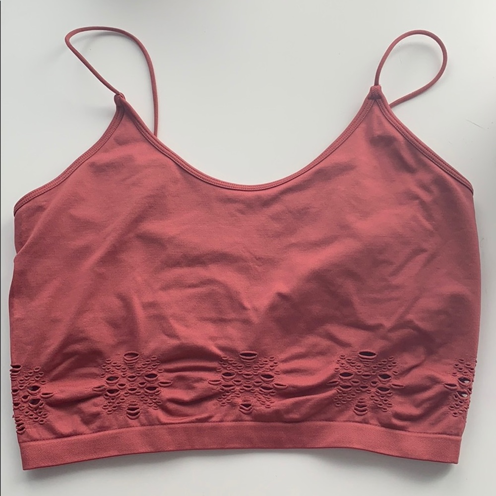 cropped spaghetti strap bralette/ tank